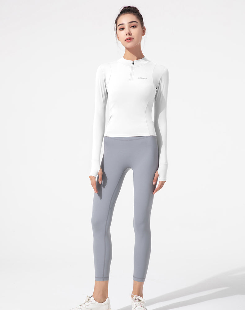 Half-Zip Long Sleeve Yoga Top