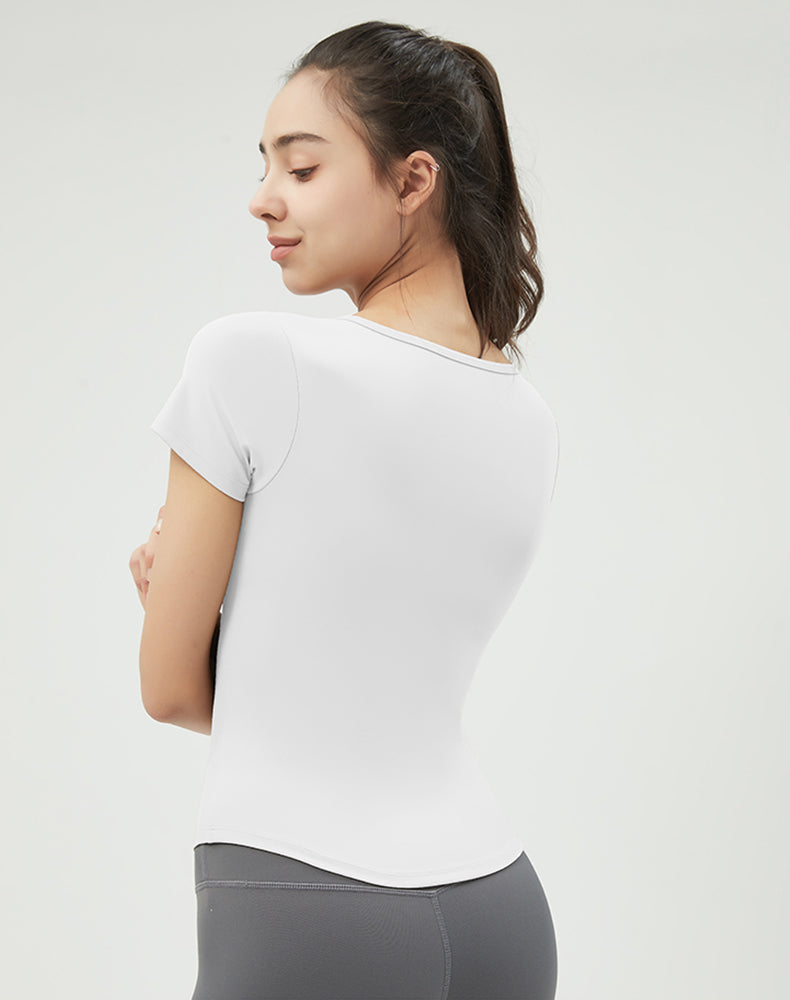 V-Neck Short Sleeve Yoga Top