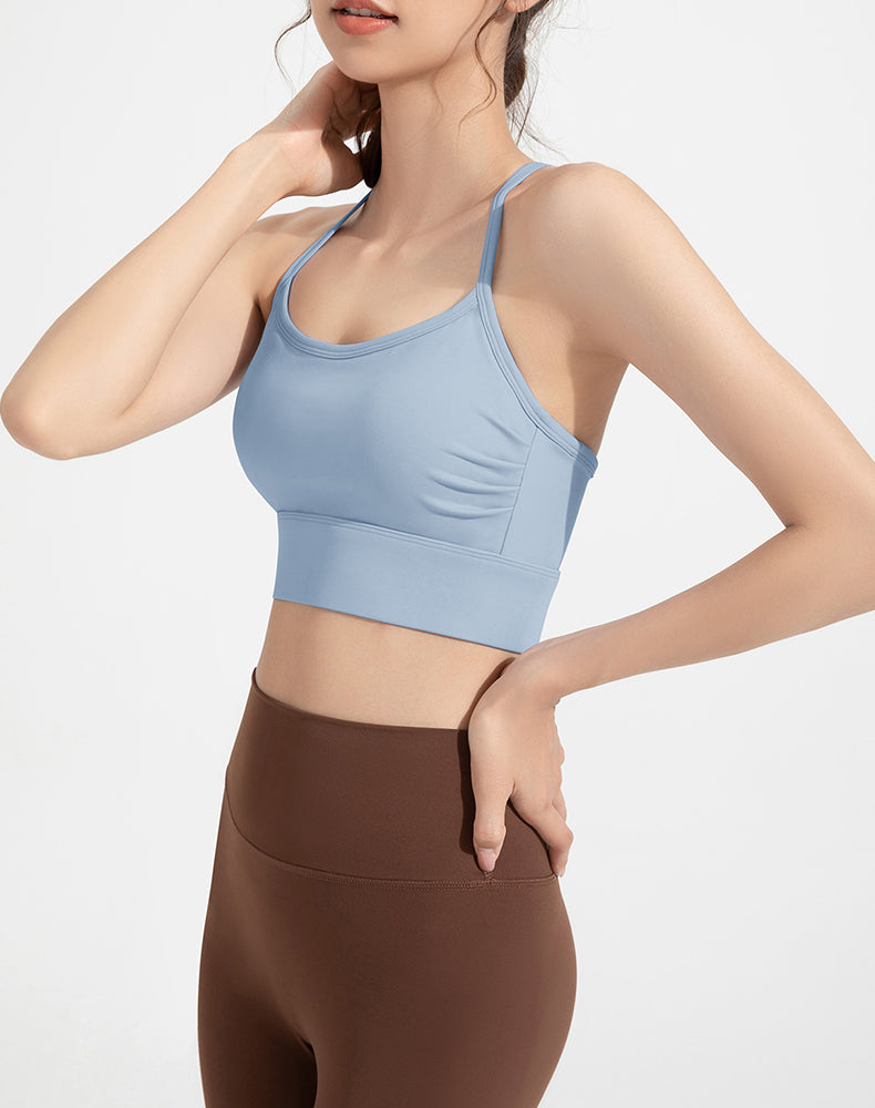 Side Pleated Yoga Bra