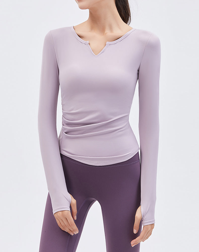 V-Neck Long Sleeve Yoga Top