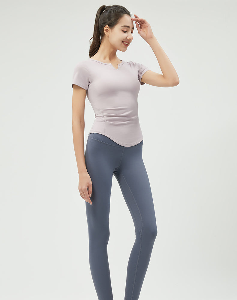 V-Neck Short Sleeve Yoga Top