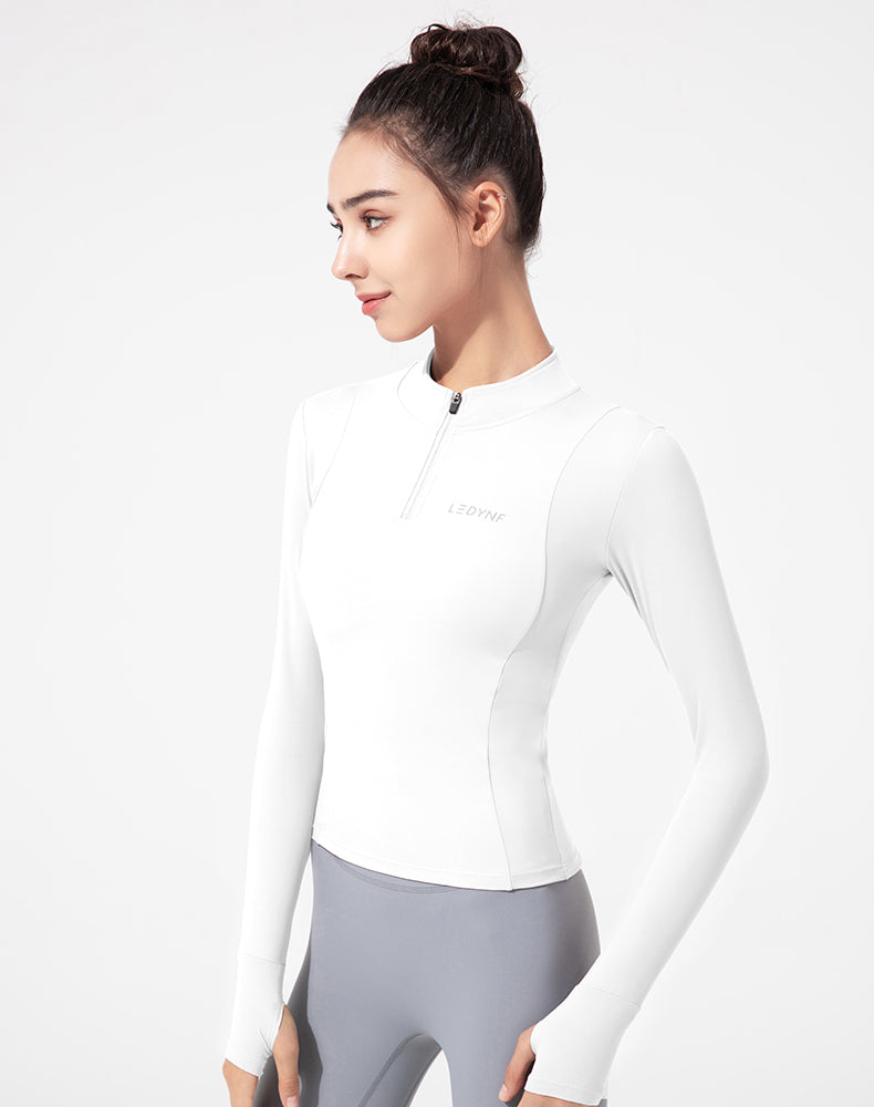 Half-Zip Long Sleeve Yoga Top