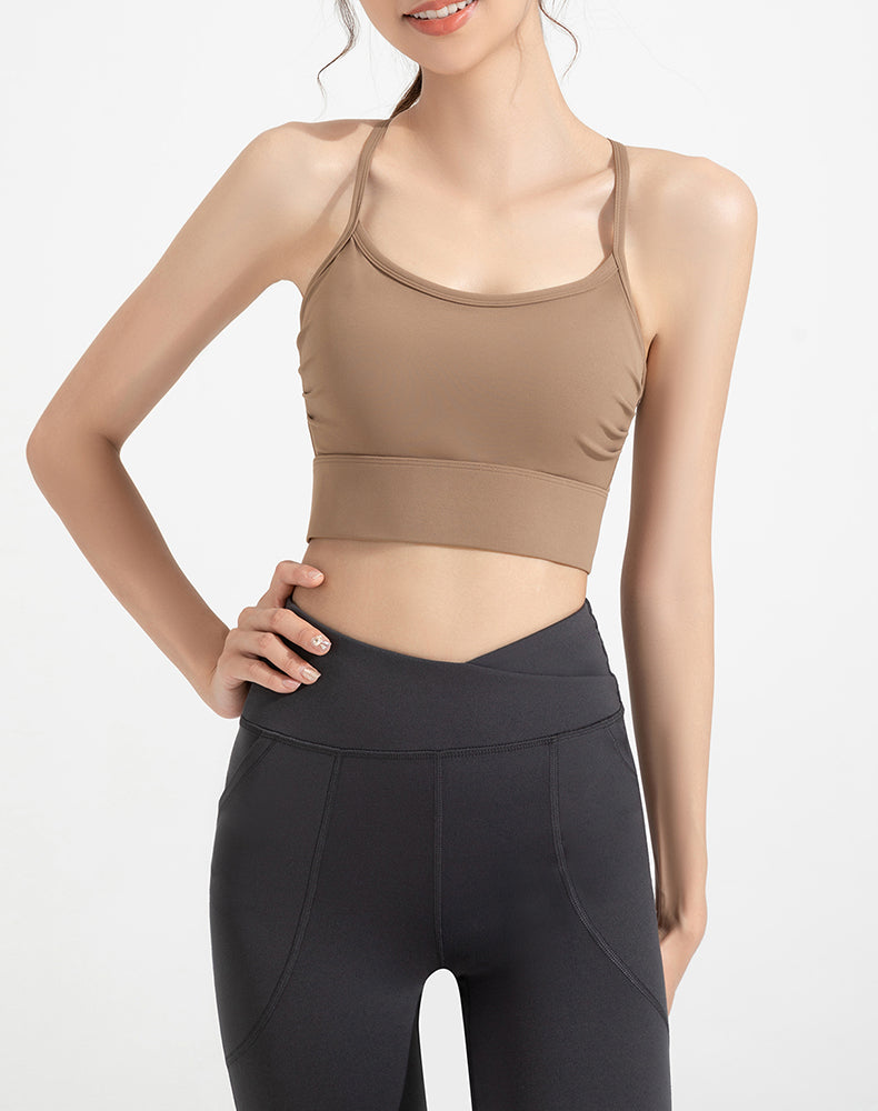 Side Pleated Yoga Bra