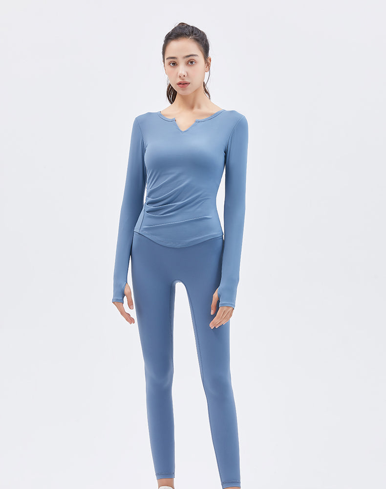 V-Neck Long Sleeve Yoga Top