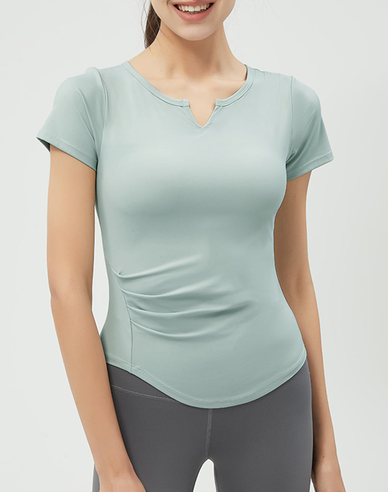 V-Neck Short Sleeve Yoga Top