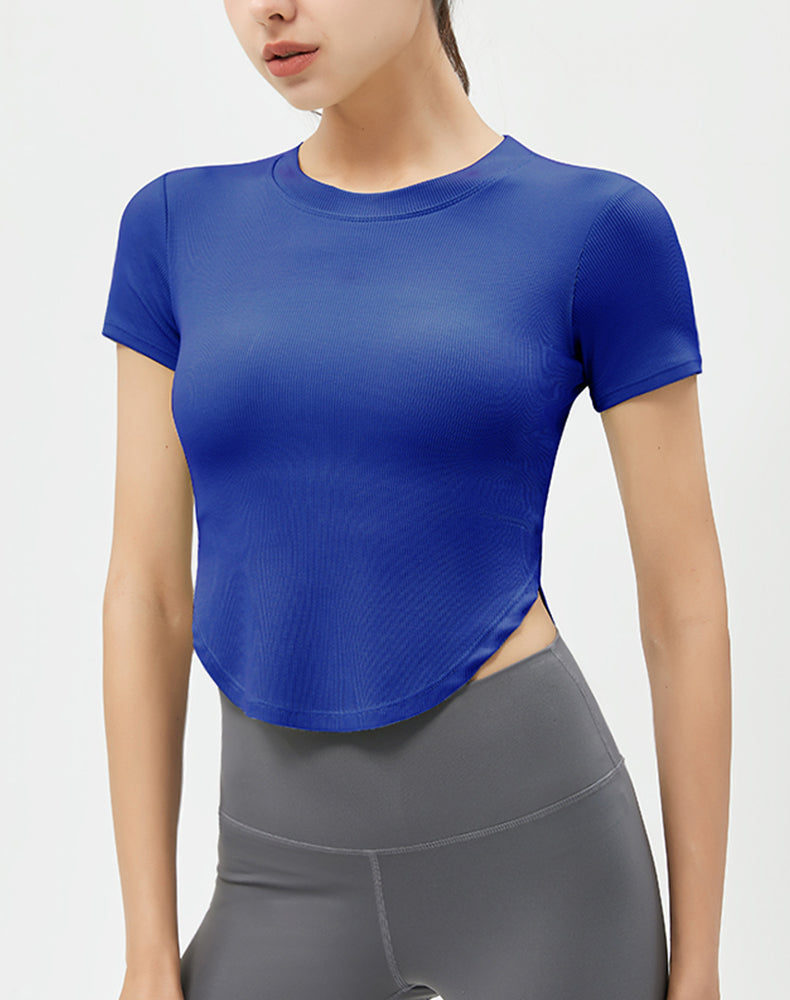 Round Hem Short Sleeve Yoga Top