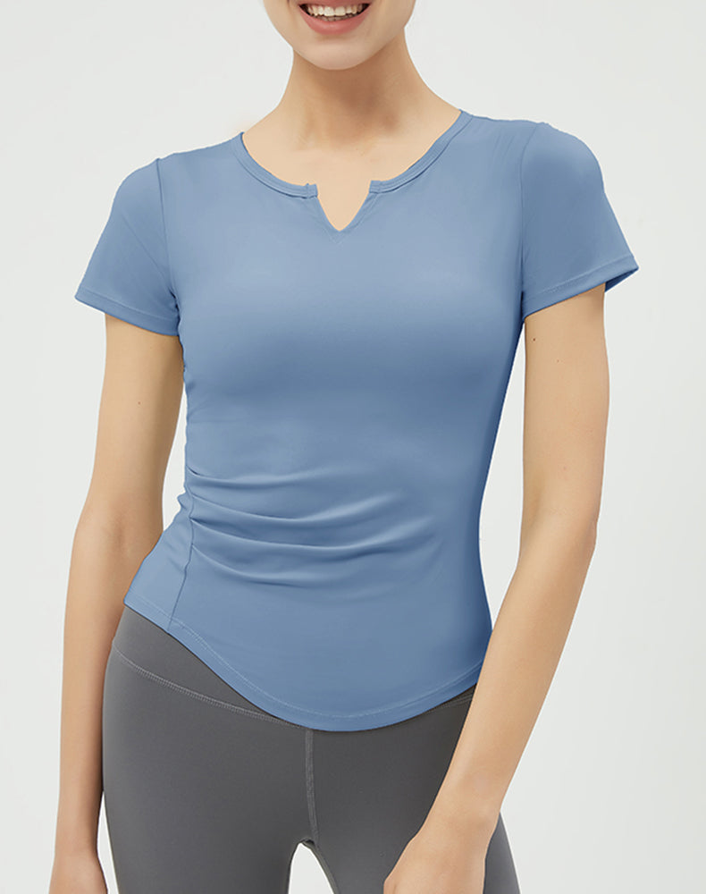 V-Neck Short Sleeve Yoga Top