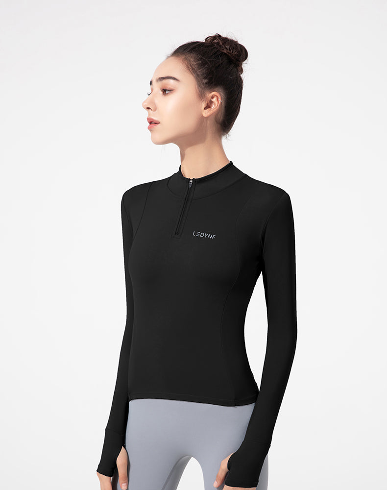 Half-Zip Long Sleeve Yoga Top