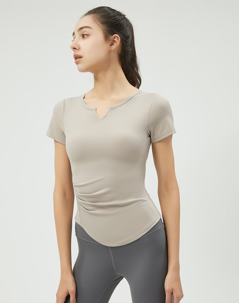 V-Neck Short Sleeve Yoga Top