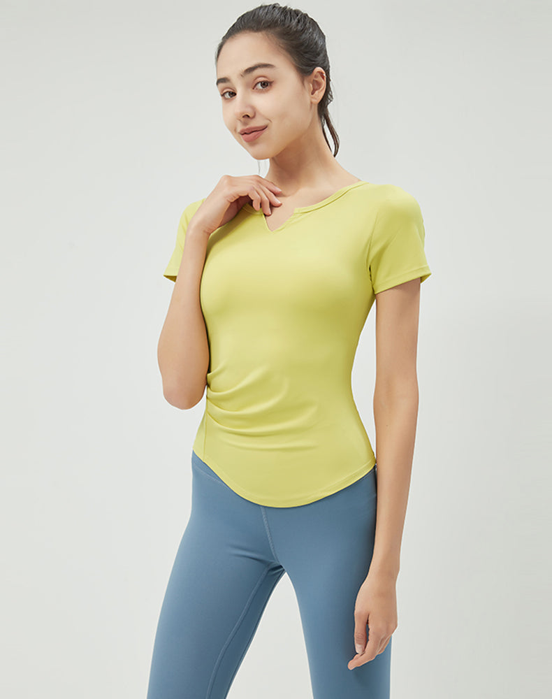 V-Neck Short Sleeve Yoga Top