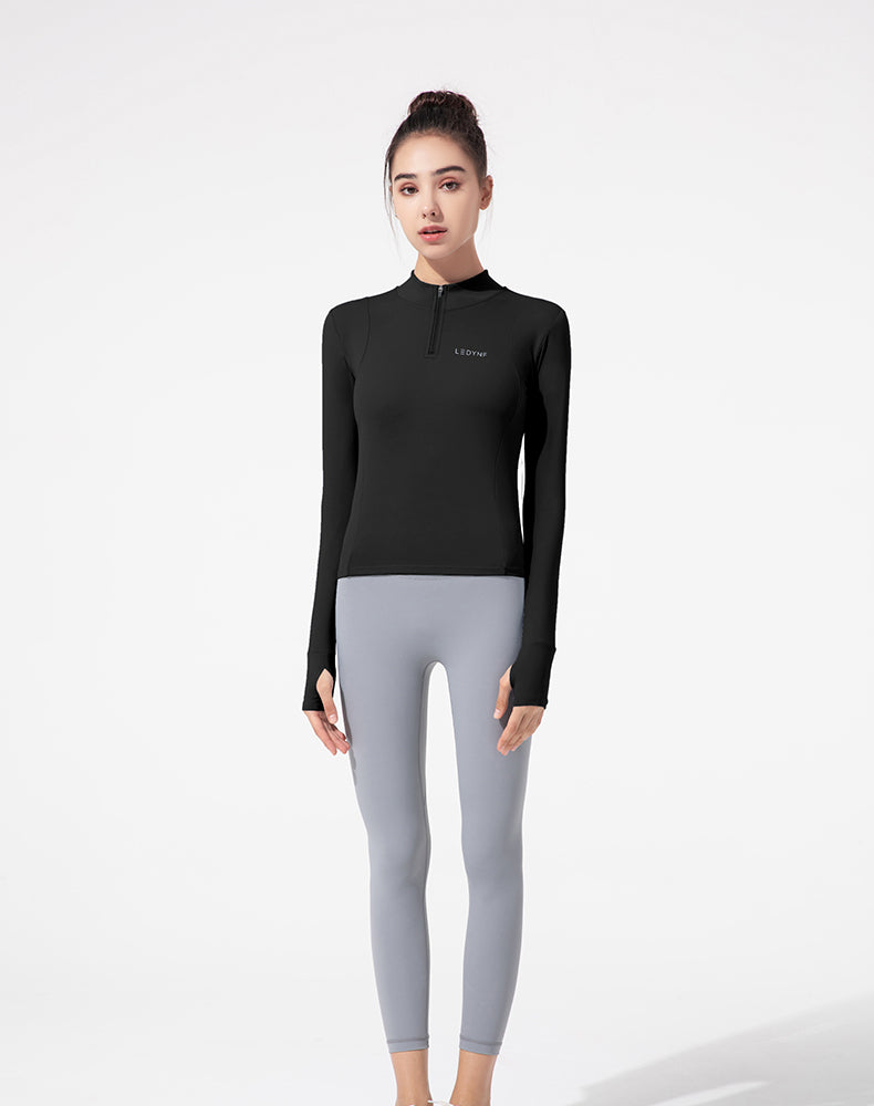 Half-Zip Long Sleeve Yoga Top