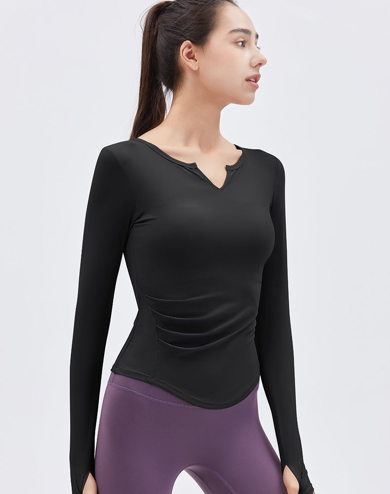 V-Neck Long Sleeve Yoga Top