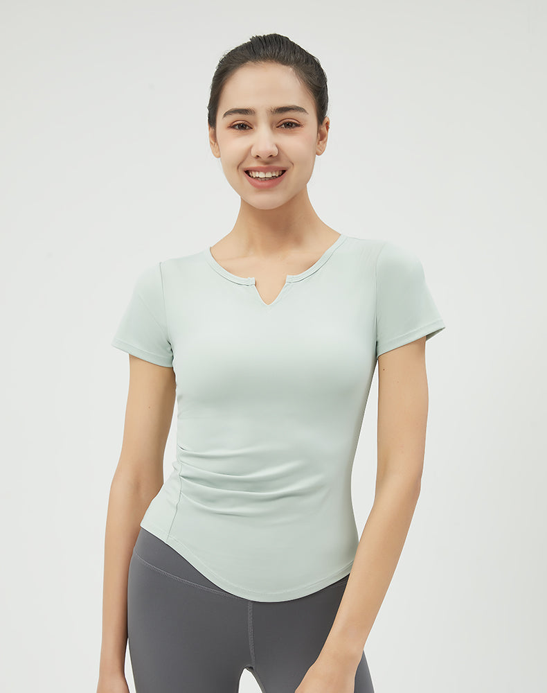 V-Neck Short Sleeve Yoga Top