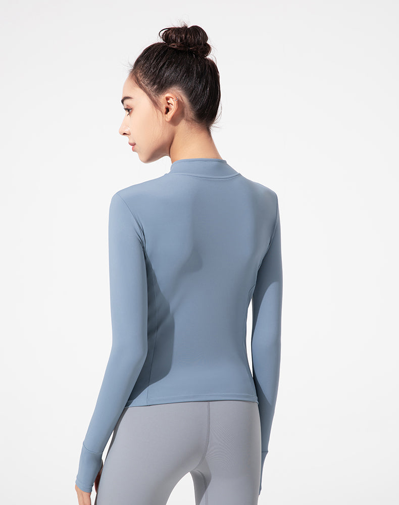 Half-Zip Long Sleeve Yoga Top