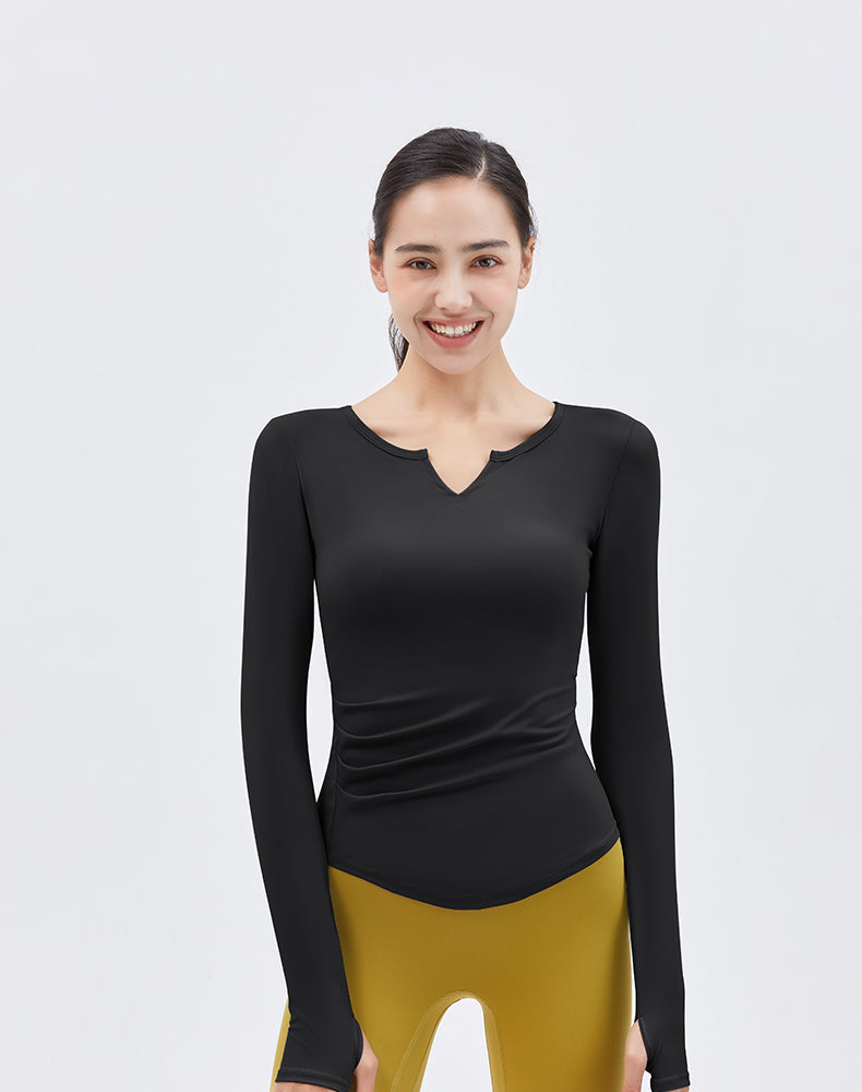 V-Neck Long Sleeve Yoga Top