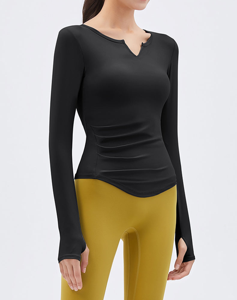 V-Neck Long Sleeve Yoga Top