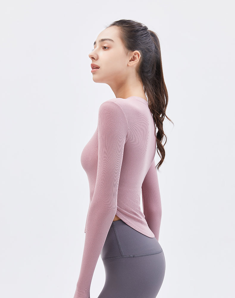 Round Hem Long Sleeve Yoga Top