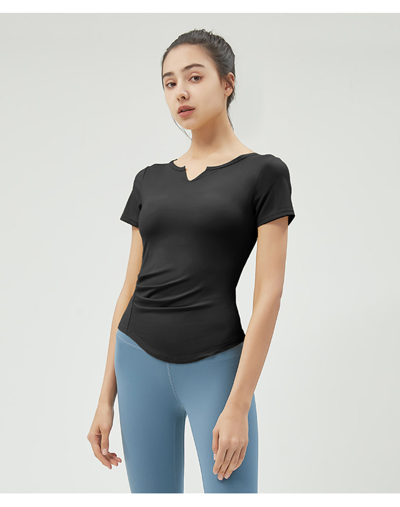 V-Neck Short Sleeve Yoga Top