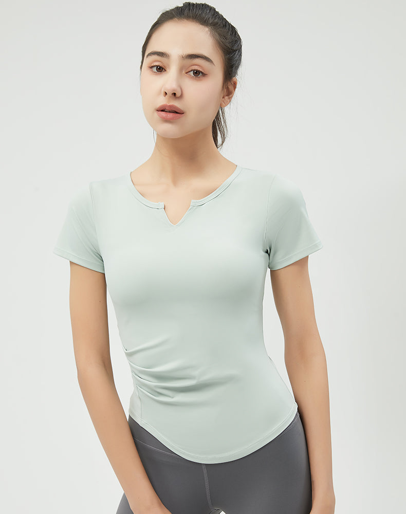 V-Neck Short Sleeve Yoga Top