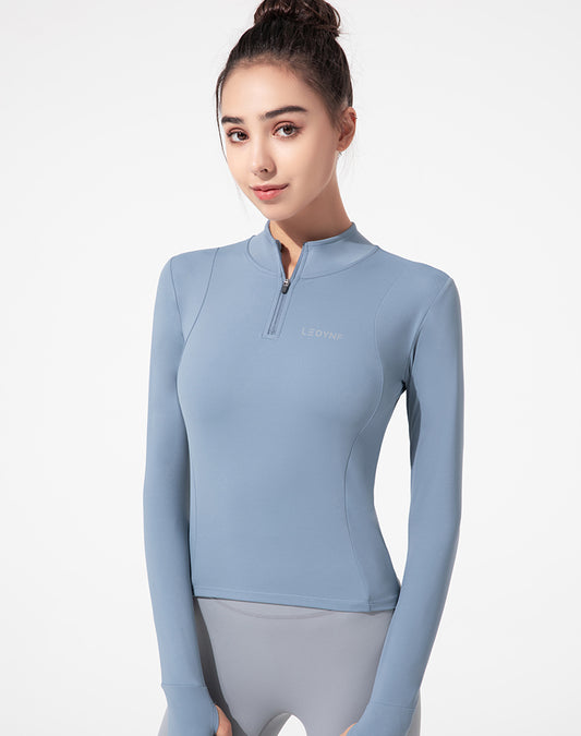 Half-Zip Long Sleeve Yoga Top