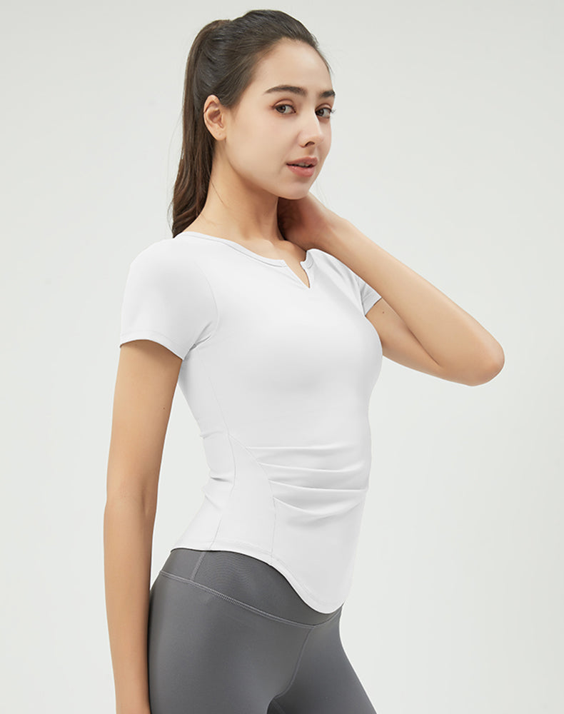 V-Neck Short Sleeve Yoga Top