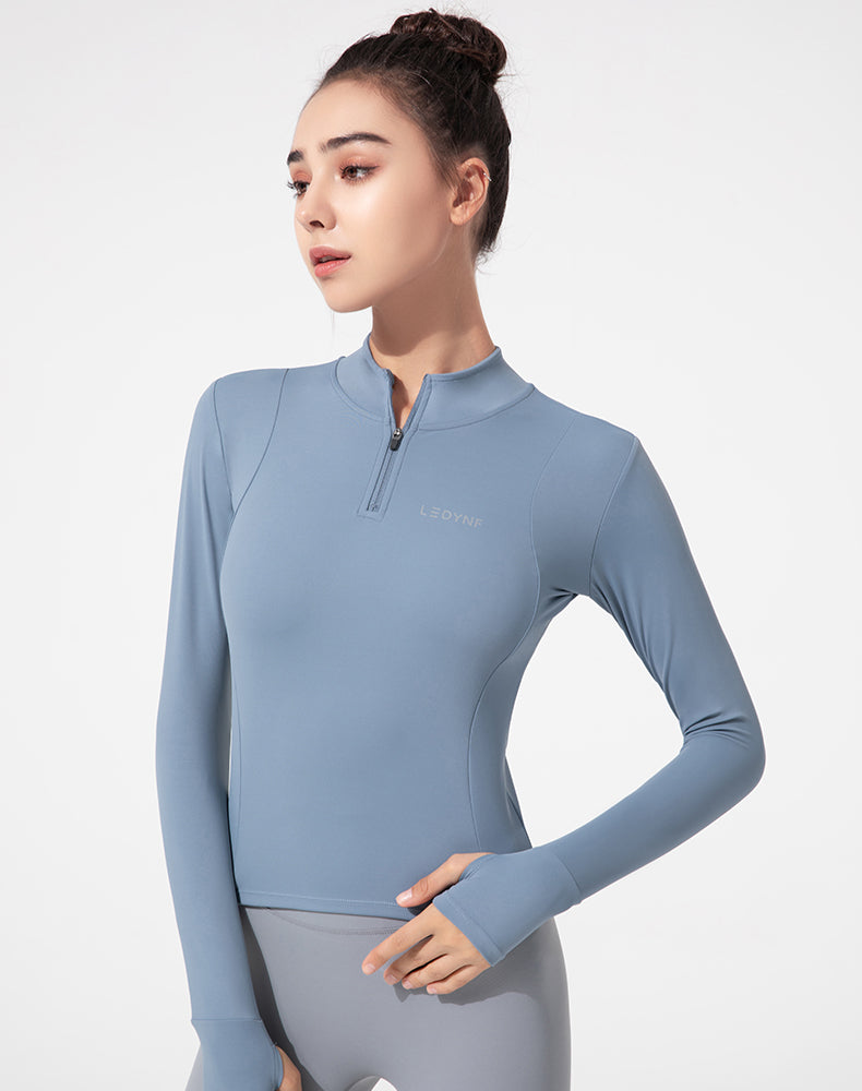 Half-Zip Long Sleeve Yoga Top