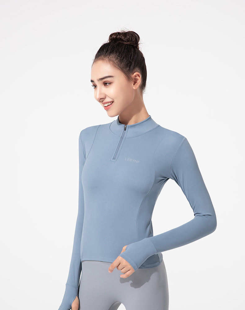 Half-Zip Long Sleeve Yoga Top