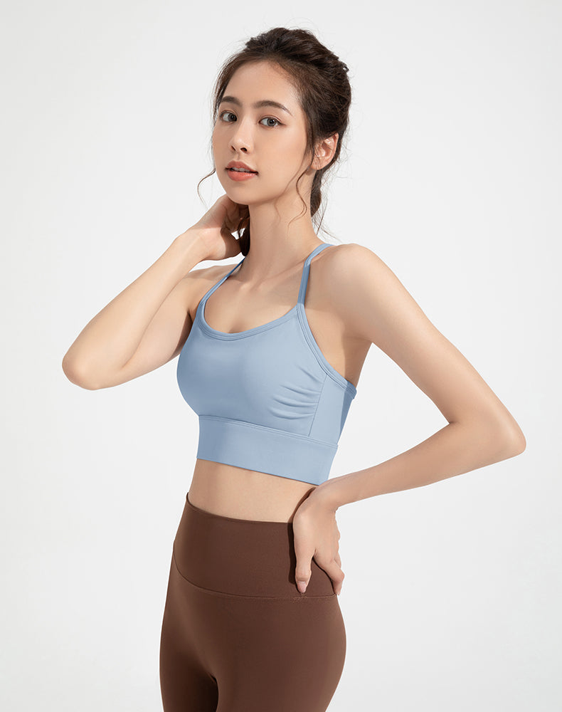 Side Pleated Yoga Bra