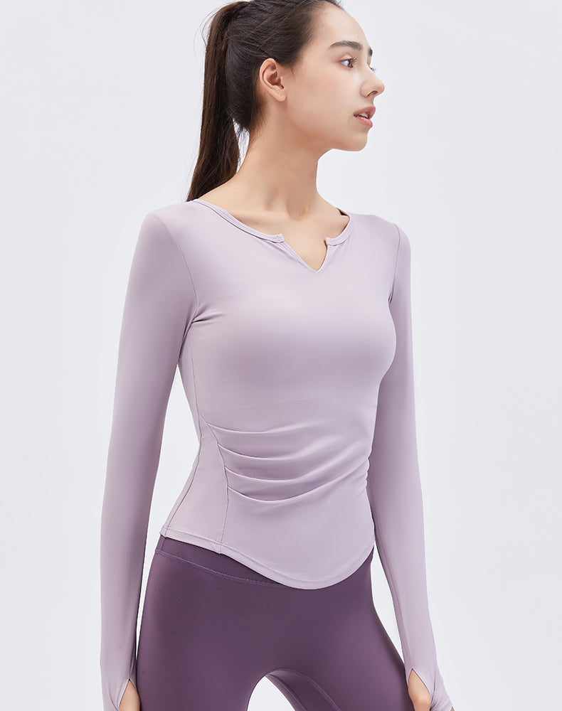 V-Neck Long Sleeve Yoga Top