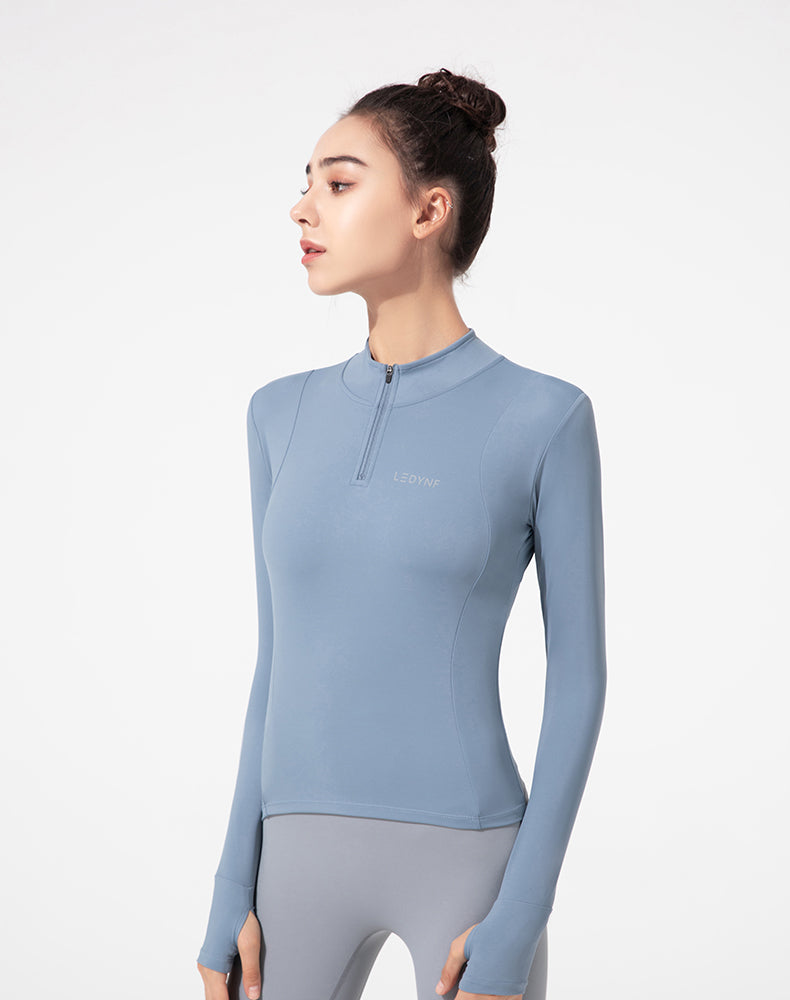 Half-Zip Long Sleeve Yoga Top