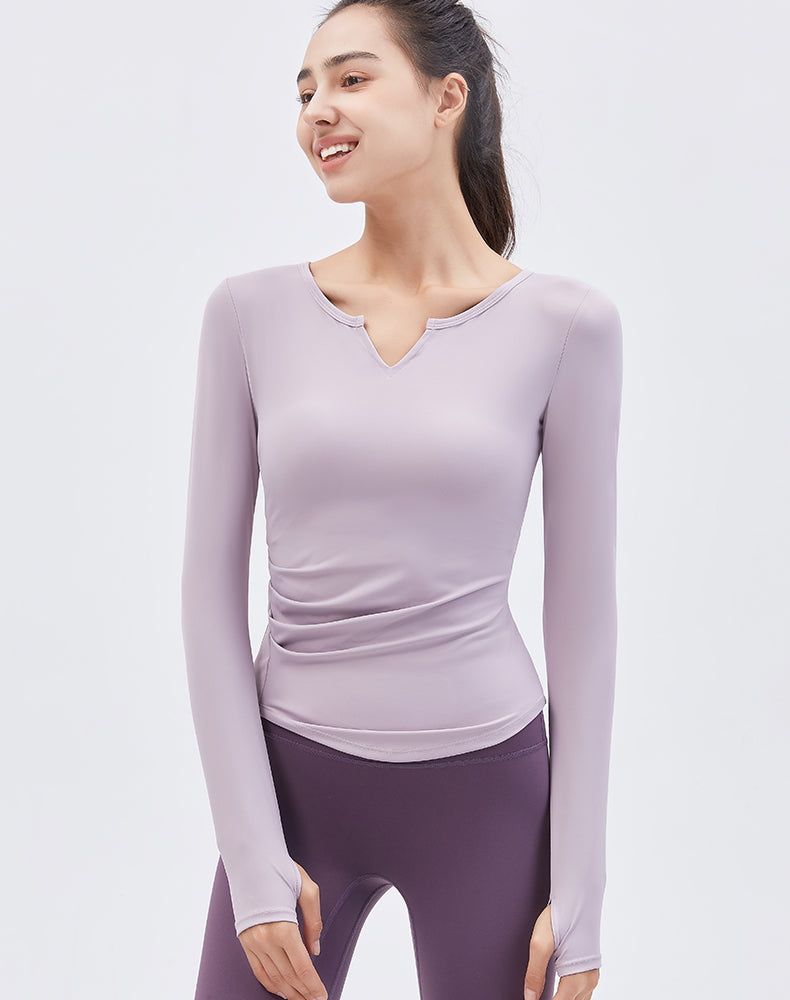 V-Neck Long Sleeve Yoga Top