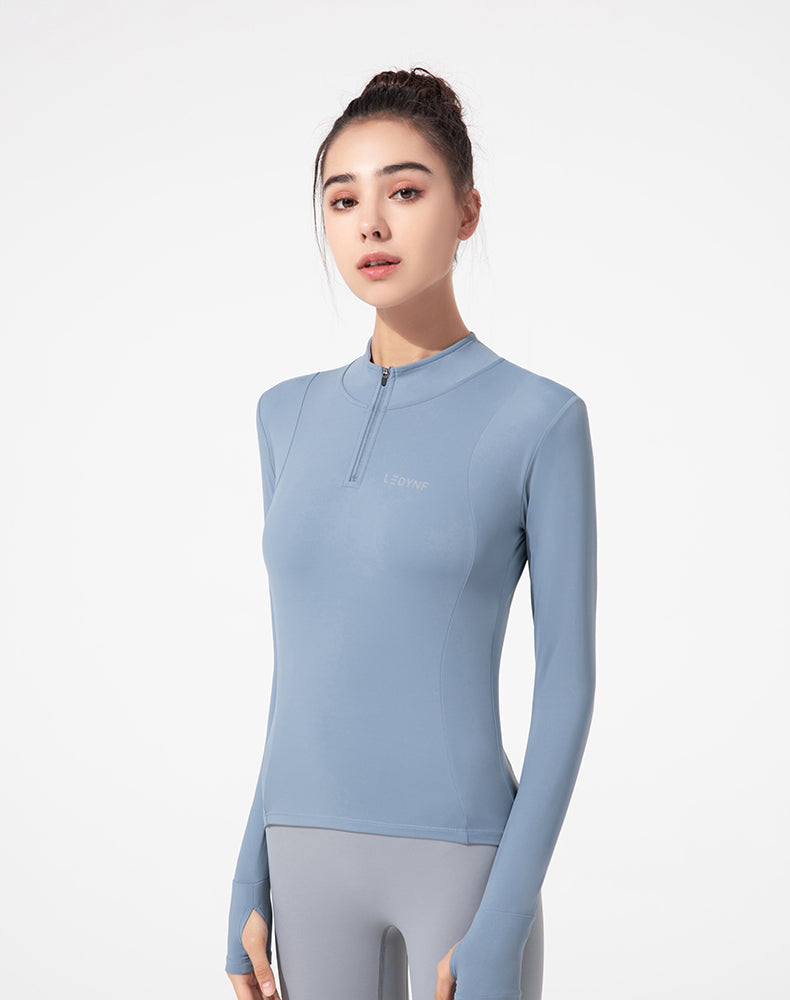 Half-Zip Long Sleeve Yoga Top