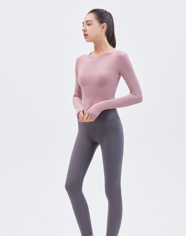 Round Hem Long Sleeve Yoga Top