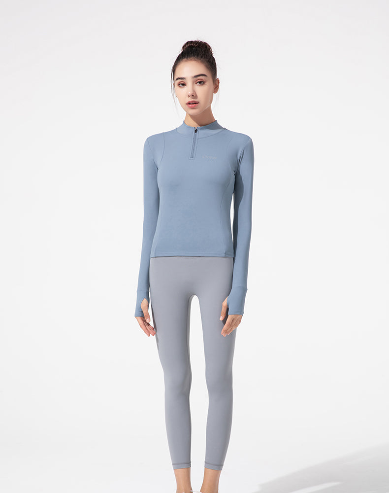 Half-Zip Long Sleeve Yoga Top