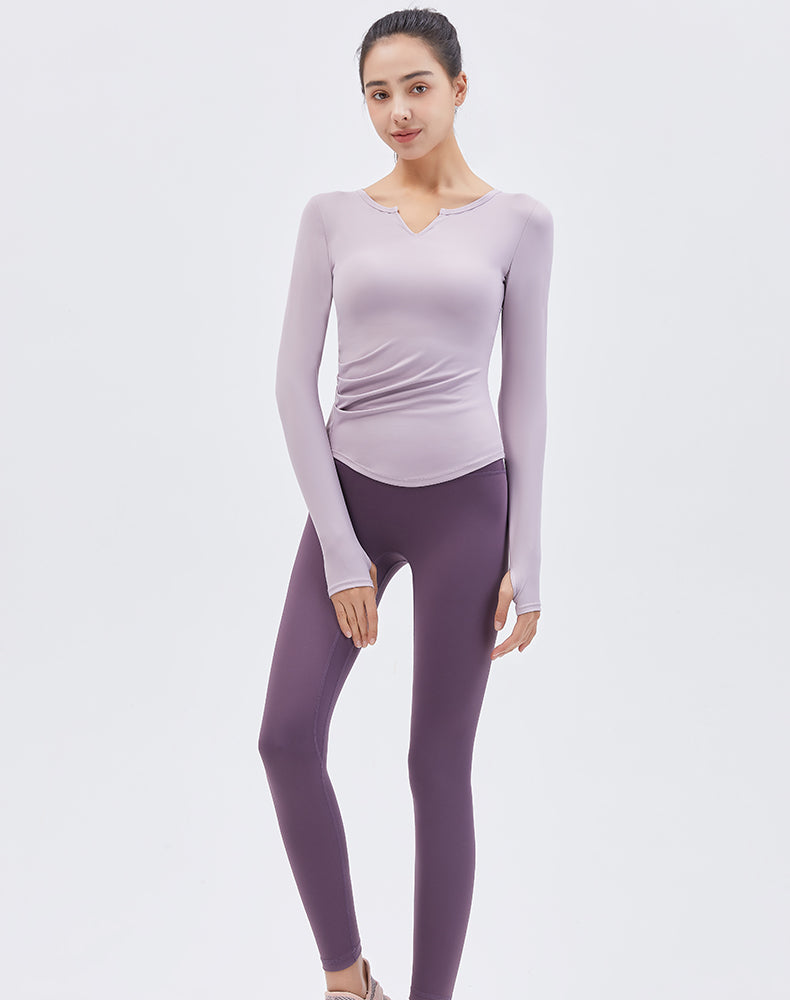 V-Neck Long Sleeve Yoga Top