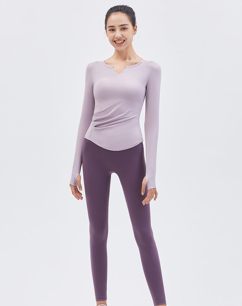 V-Neck Long Sleeve Yoga Top