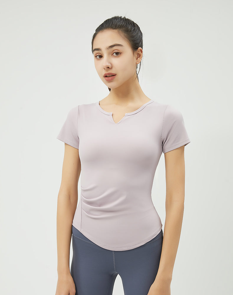 V-Neck Short Sleeve Yoga Top