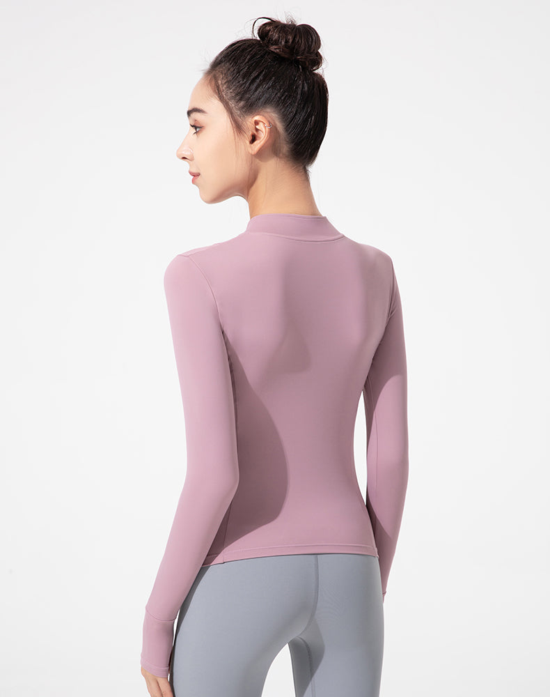 Half-Zip Long Sleeve Yoga Top