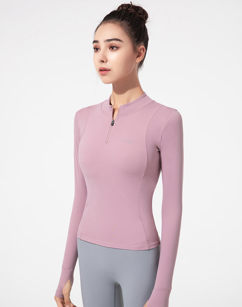 Half-Zip Long Sleeve Yoga Top