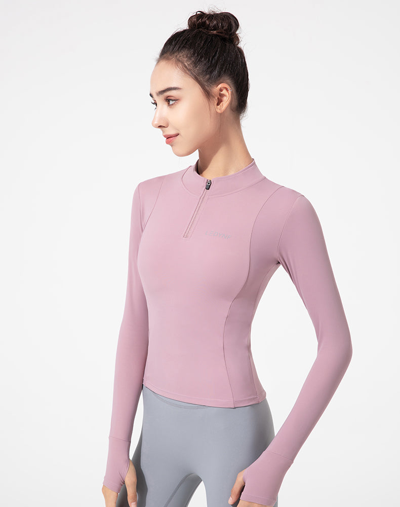 Half-Zip Long Sleeve Yoga Top