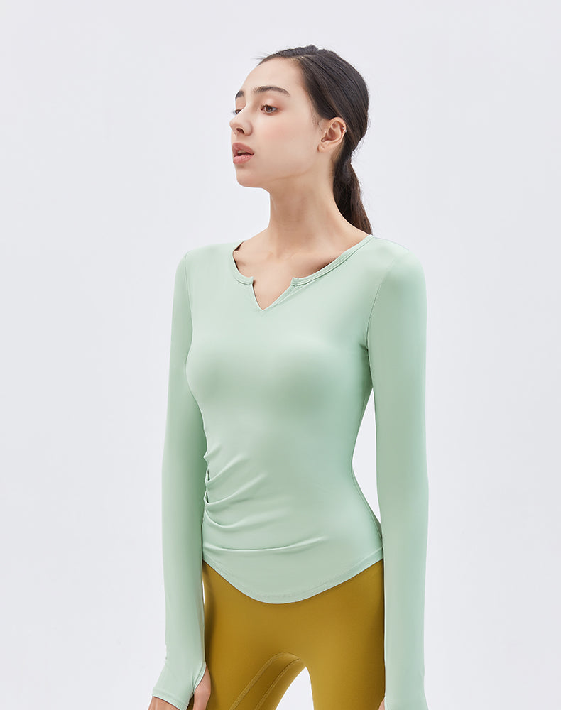 V-Neck Long Sleeve Yoga Top