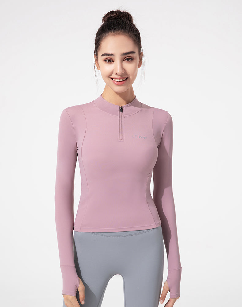 Half-Zip Long Sleeve Yoga Top