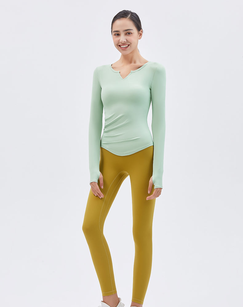 V-Neck Long Sleeve Yoga Top