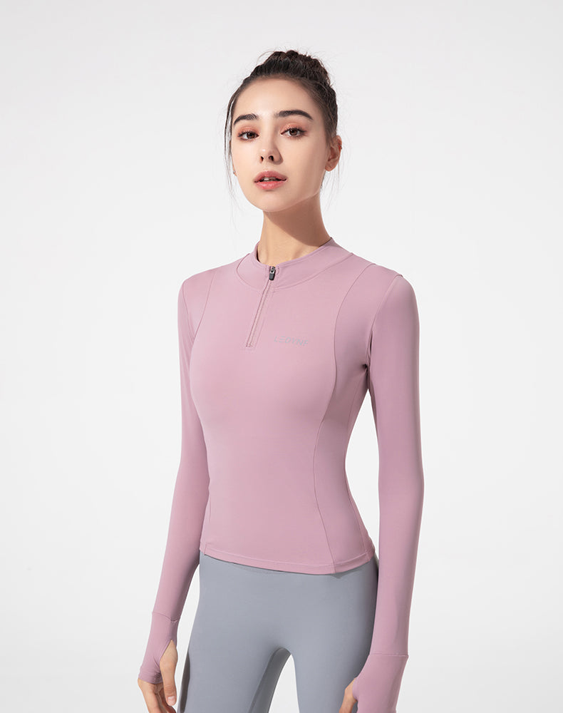 Half-Zip Long Sleeve Yoga Top