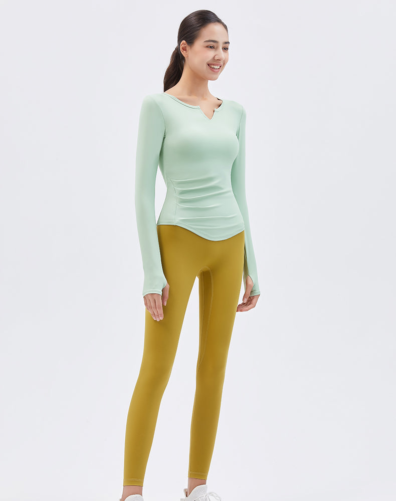 V-Neck Long Sleeve Yoga Top