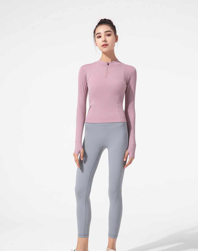 Half-Zip Long Sleeve Yoga Top