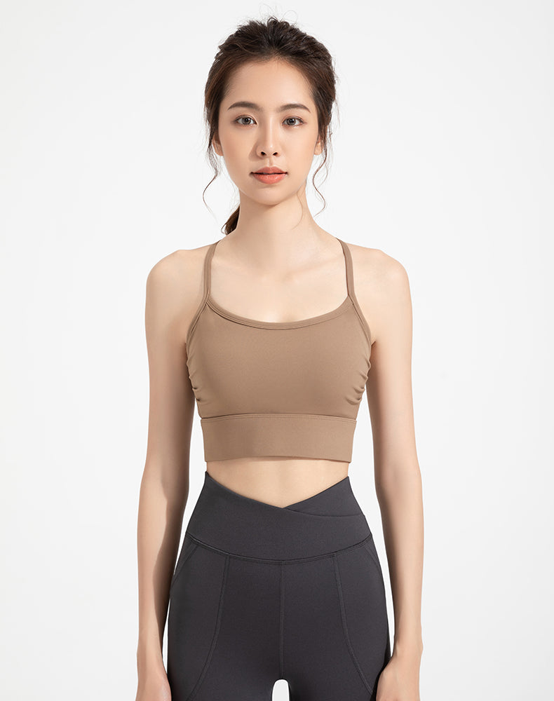 Side Pleated Yoga Bra