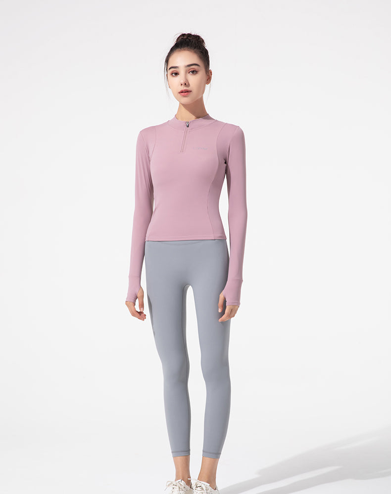 Half-Zip Long Sleeve Yoga Top