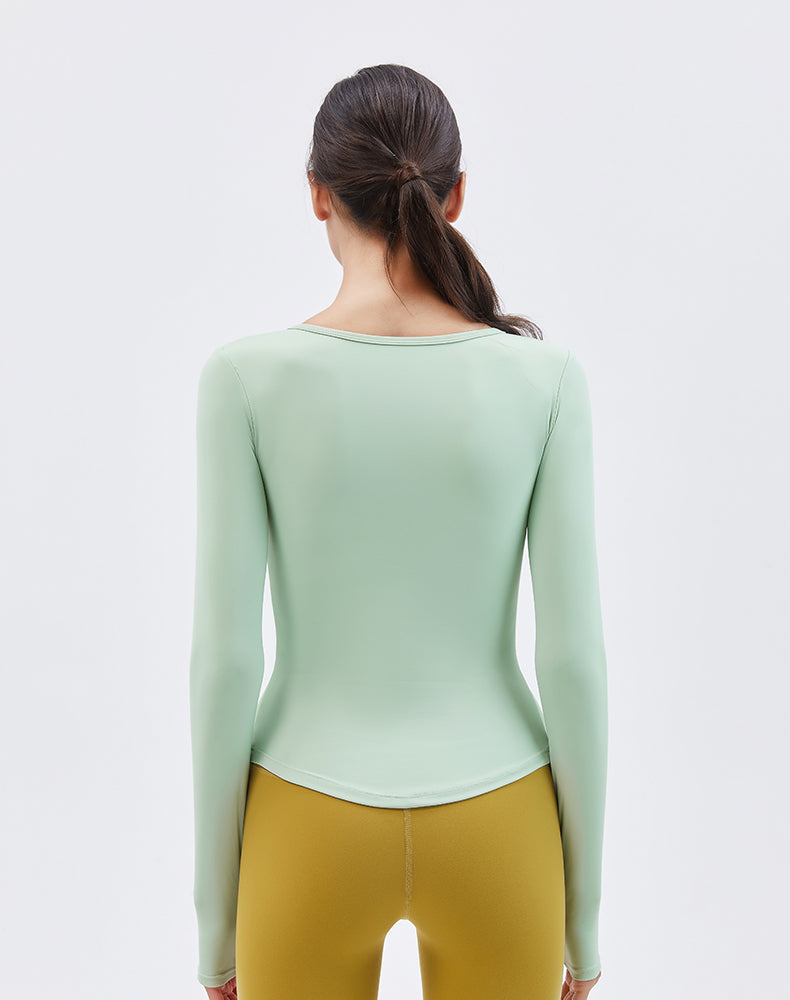 V-Neck Long Sleeve Yoga Top