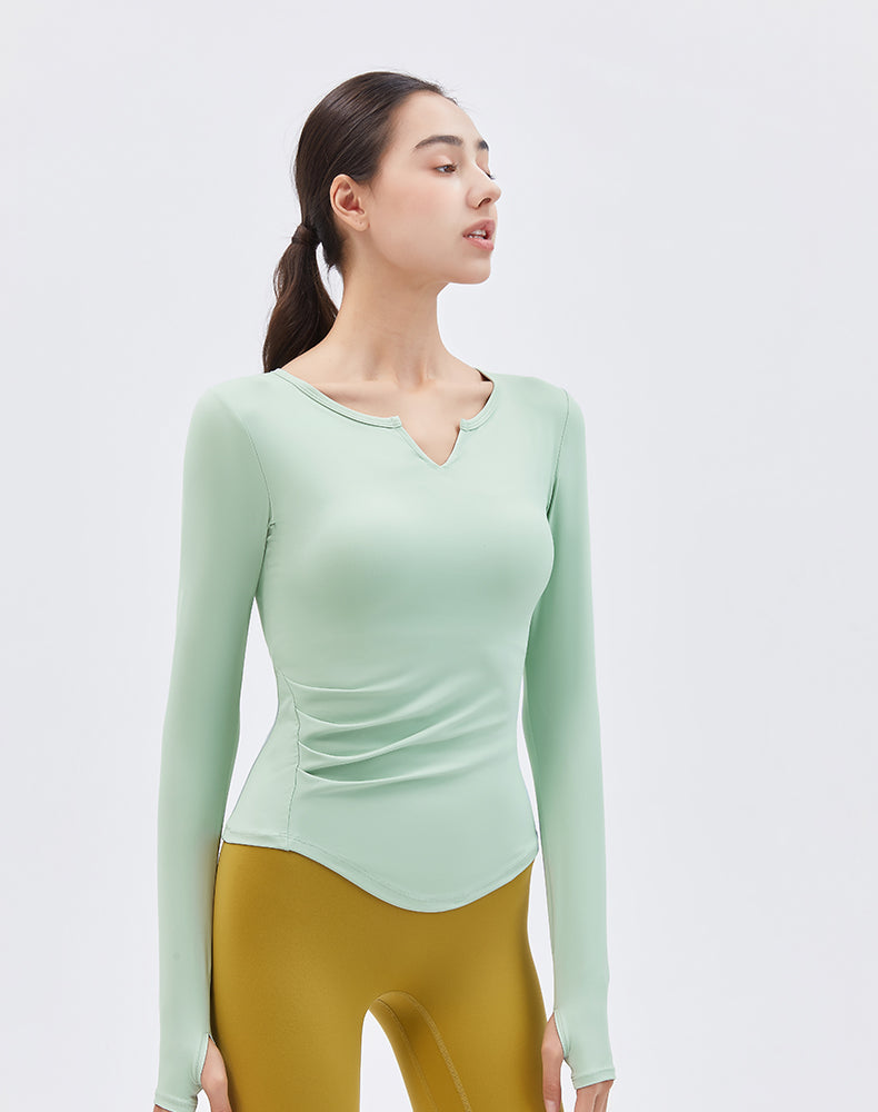 V-Neck Long Sleeve Yoga Top